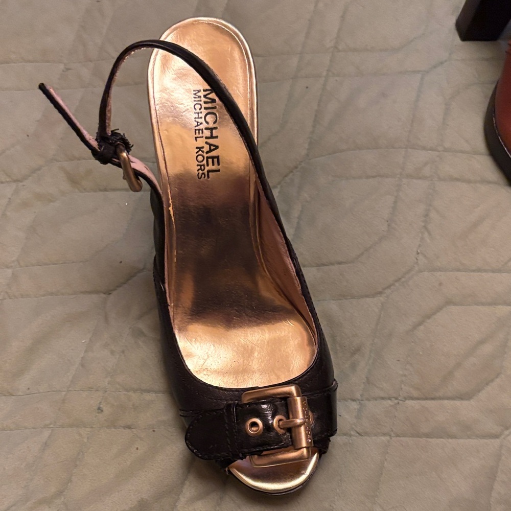 Michael Kors Black and Gold Heels